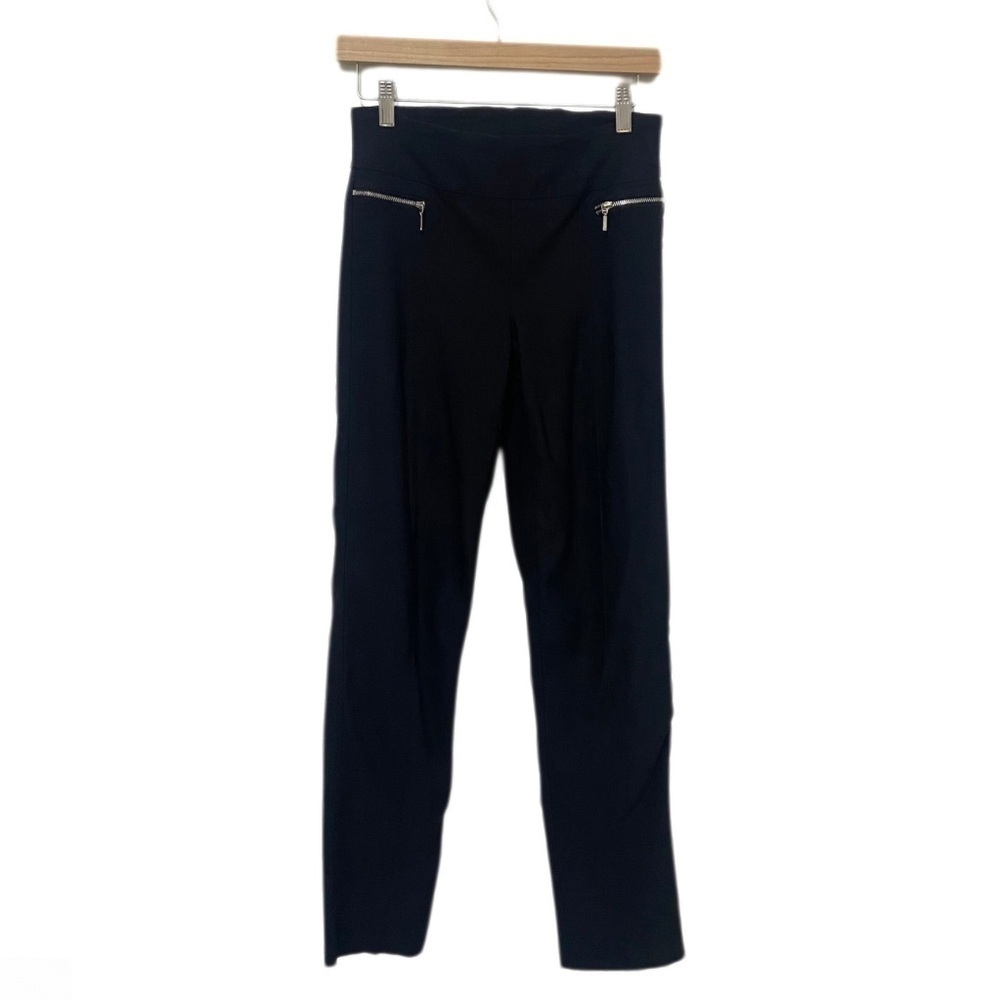Joseph Ribkoff Black Mid-Rise Zipper Detail Slim Pants Size 8